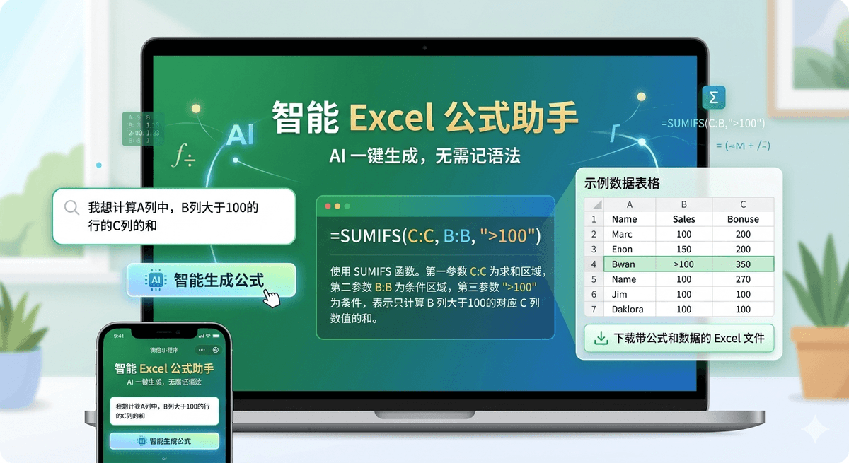 智能 Excel 公式助手